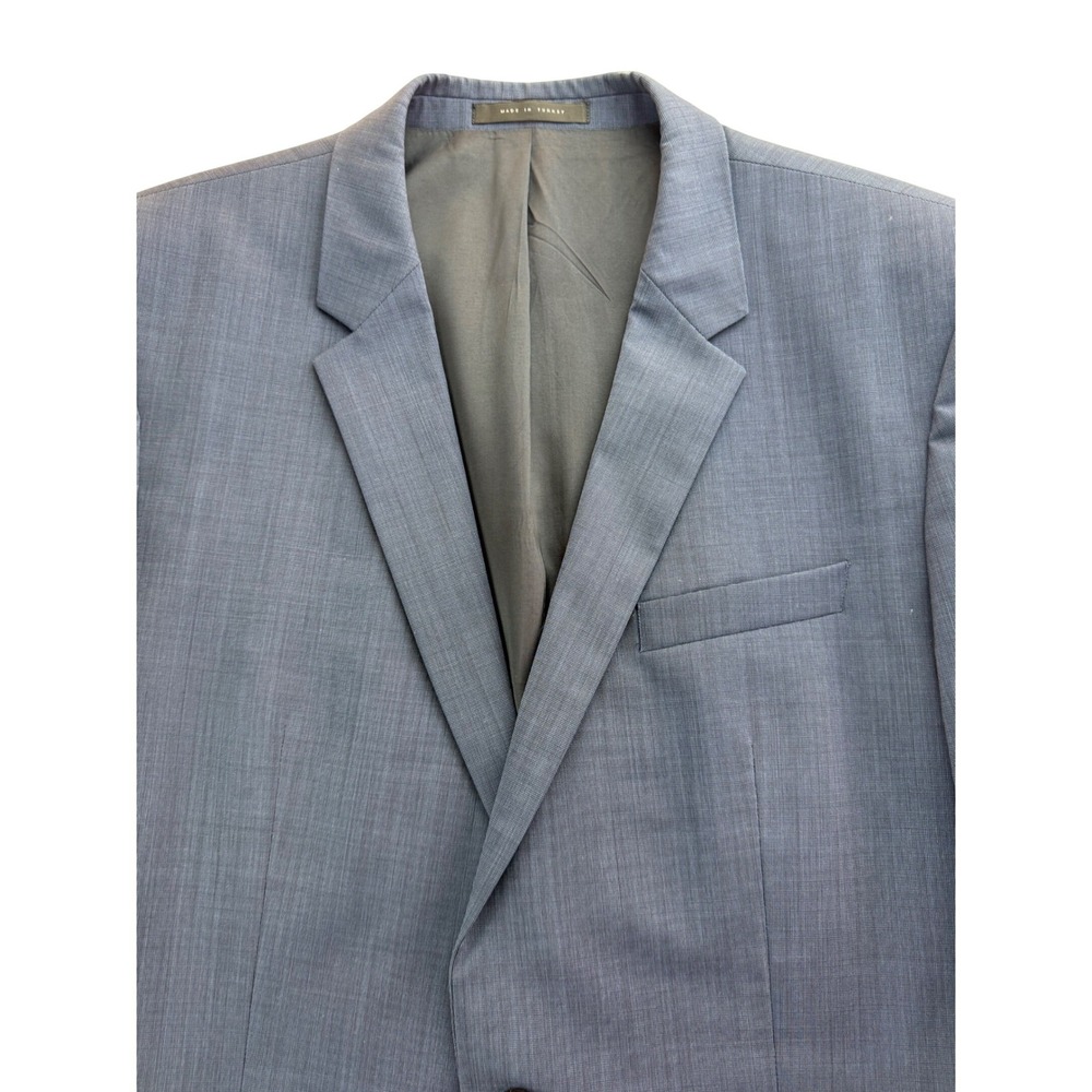 HUGO BOSS Mens Blue Wool Blend Sport Coat Blazer Jacket Size 44R Two Button - Picture 2 of 16